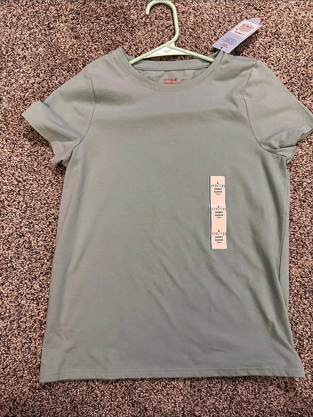 Cat & Jack Short Sleeve Tee in Green Size Large NWT